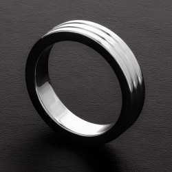Triune Cockring Ribbed Métal 10mm